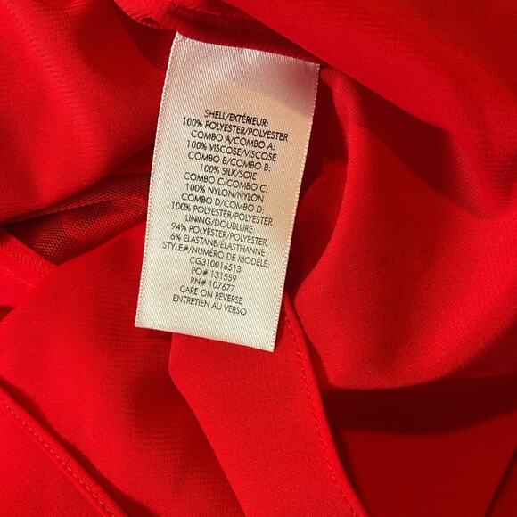 Alice+ Olivia Day Sunburst Red Pleated Sleeve Ruffle Tiered Maxi Dress Size 0 - Picture 16 of 16